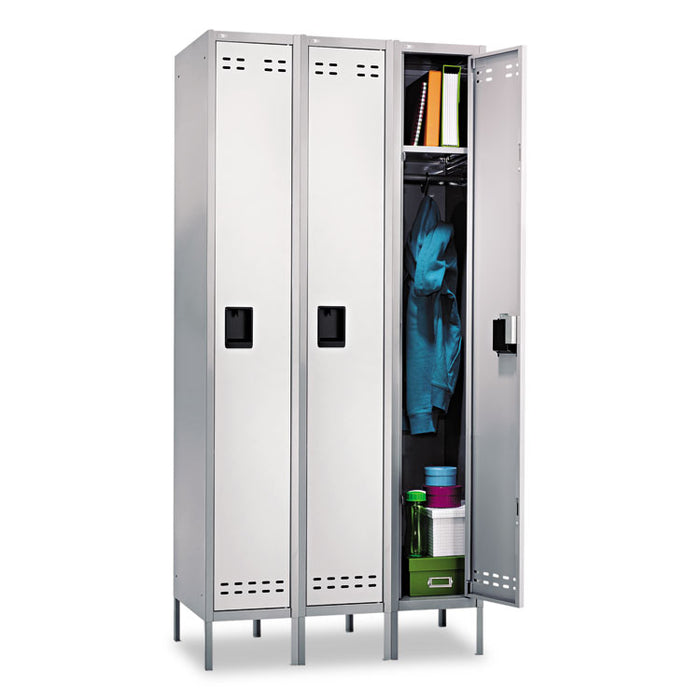 Single-Tier, Three-Column Locker, 36w x 18d x 78h, Two-Tone Gray