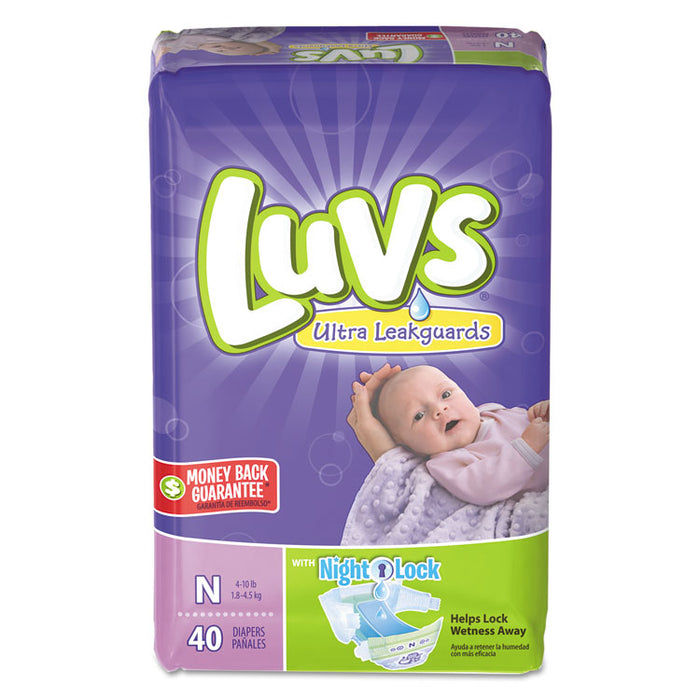 Diapers with Leakguard, Newborn: 4 lbs to 10 lbs, 40/Pack, 4 Packs/Carton