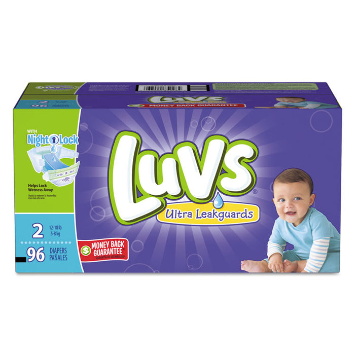 Diapers with Leakguard, Size 2: 12 lbs to 18 lbs, 96/Carton