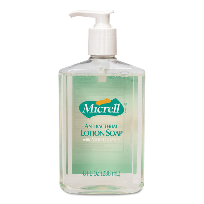 Antibacterial Lotion Soap, Light Scent, 8 oz Pump, 12/Carton