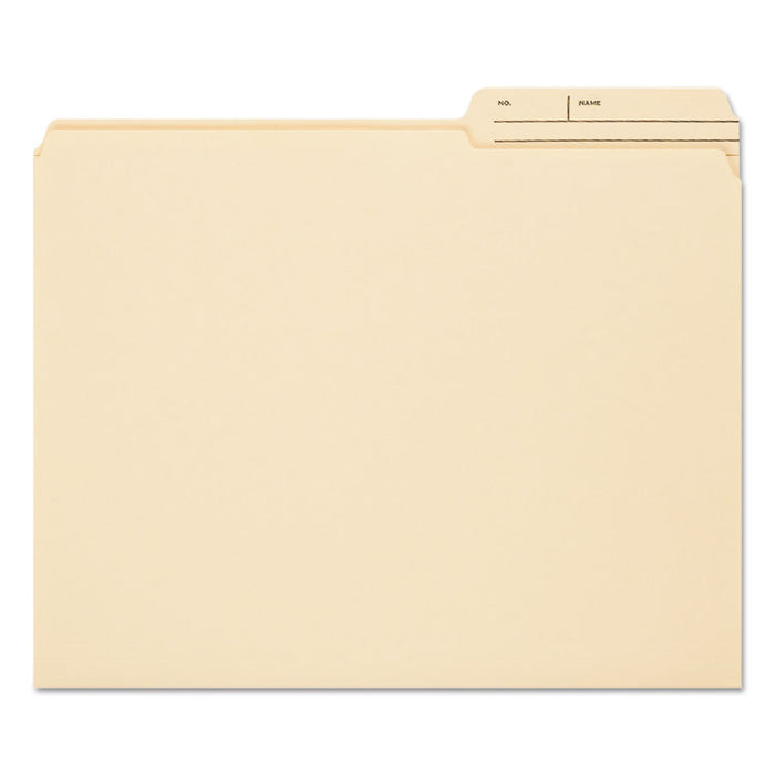 Reinforced Guide Height File Folders, 2/5-Cut Printed Tabs: Right Position, Letter Size, 0.75" Expansion, Manila, 100/Box