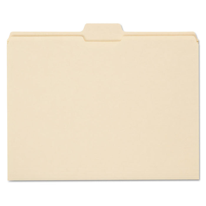 Reinforced Tab Manila File Folders, 1/5-Cut Tabs: Assorted, Letter Size, 0.75" Expansion, 11-pt Manila, 100/Box