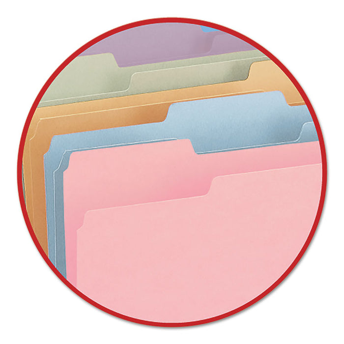 Colored File Folders, 1/3-Cut Tabs: Assorted, Letter Size, 0.75" Expansion, Assorted Colors, 100/Box