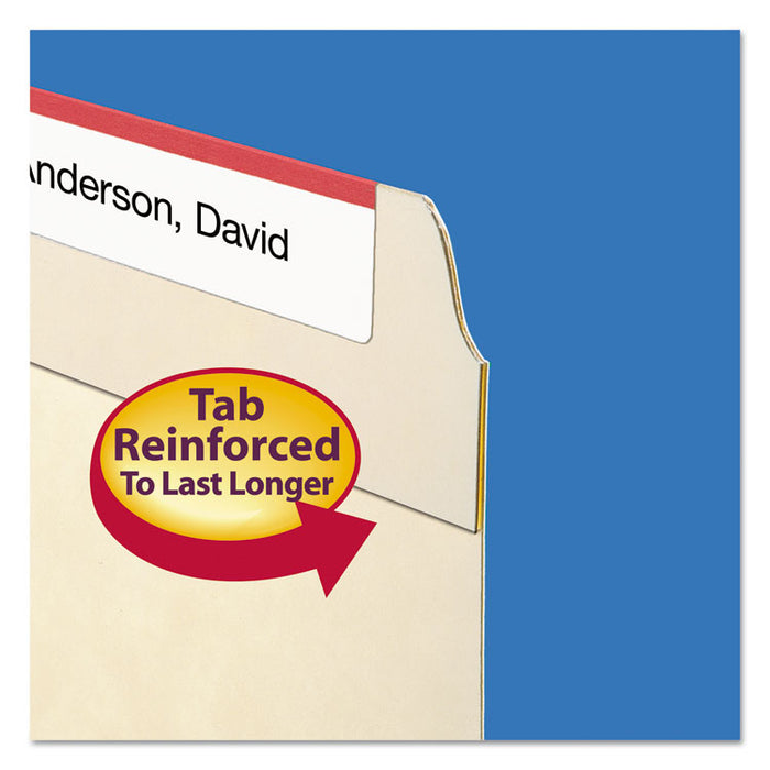 Reinforced Guide Height File Folders, 2/5-Cut Tabs: Right of Center Position, Letter Size, 0.75" Expansion, Manila, 100/Box