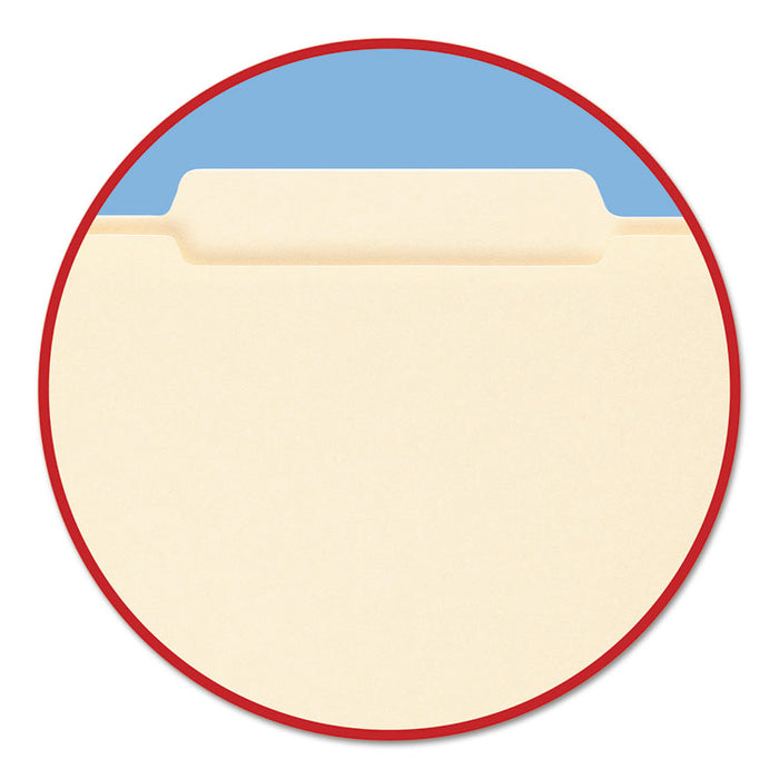 Reinforced Guide Height File Folders, 2/5-Cut Tabs: Right of Center Position, Letter Size, 0.75" Expansion, Manila, 100/Box