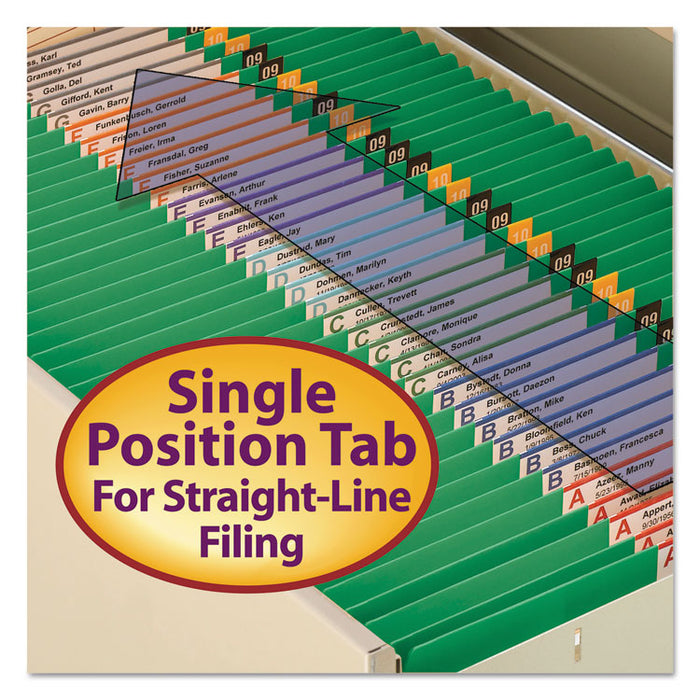 Reinforced Top Tab Colored File Folders, Straight Tab, Legal Size, Green, 100/Box