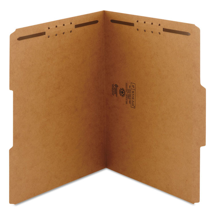 Top Tab Fastener Folders, 1/3-Cut Tabs: Assorted, 2 Fasteners, Letter Size, 11-pt Kraft Exterior, 50/Box