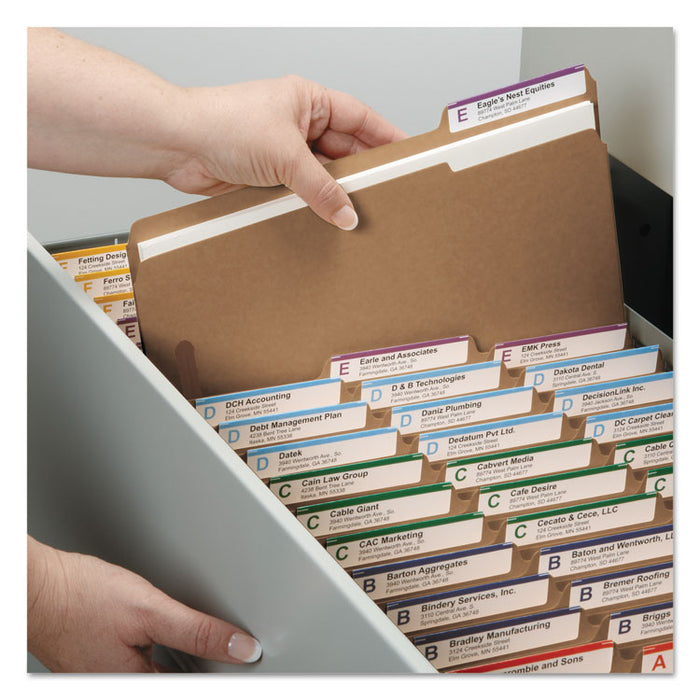 Top Tab Fastener Folders, 1/3-Cut Tabs: Assorted, 2 Fasteners, Letter Size, 11-pt Kraft Exterior, 50/Box