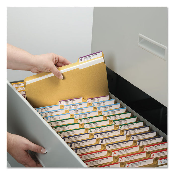 Reinforced Top Tab Colored File Folders, 1/3-Cut Tabs: Assorted, Legal Size, 0.75" Expansion, Goldenrod, 100/Box