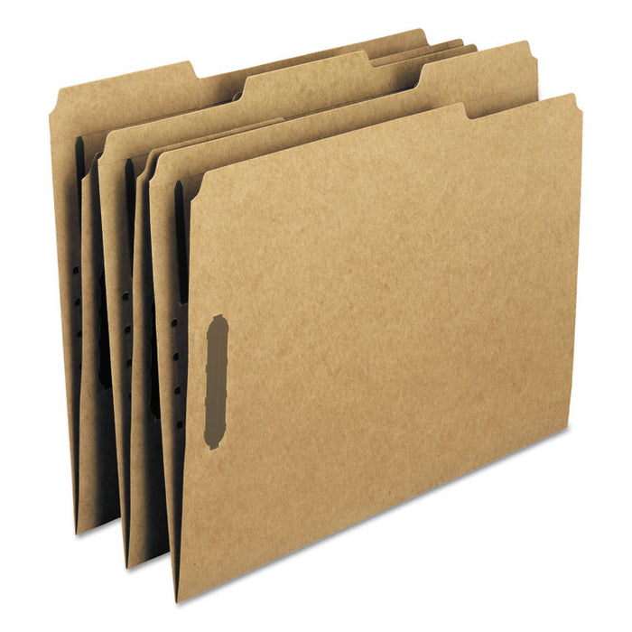 Top Tab Fastener Folders, 1/3-Cut Tabs: Assorted, 2 Fasteners, Letter Size, 11-pt Kraft Exterior, 50/Box
