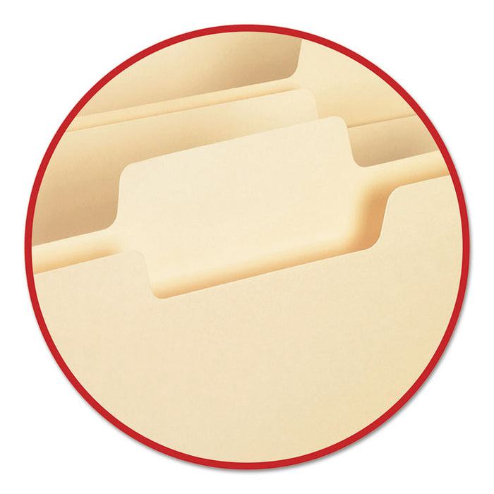 SuperTab Reinforced Guide Height Top Tab Folders, 1/3-Cut Tabs: Assorted, Legal Size, 0.75" Expansion, Manila, 100/Box