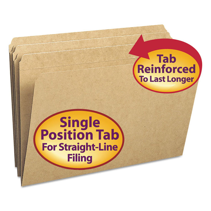 Heavyweight Kraft File Folder, Straight Tabs, Legal Size, 0.75" Expansion, 11-pt Kraft, Brown, 100/Box