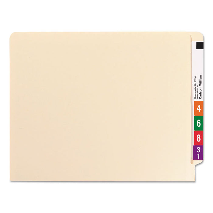 WaterShed/CutLess End Tab 2-Fastener Folders, Straight Tab, Letter Size, Manila, 50/Box