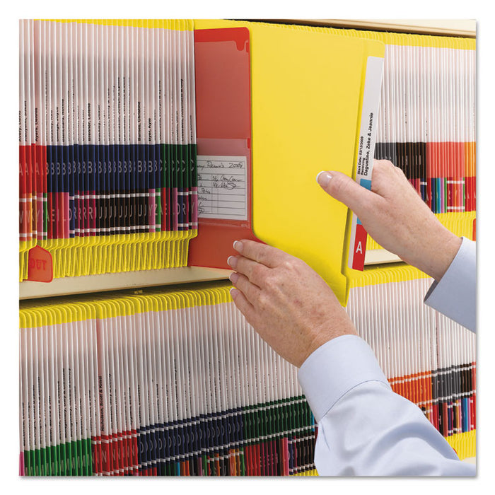 WaterShed CutLess End Tab Fastener Folders, 2 Fasteners, Letter Size, Yellow Exterior, 50/Box