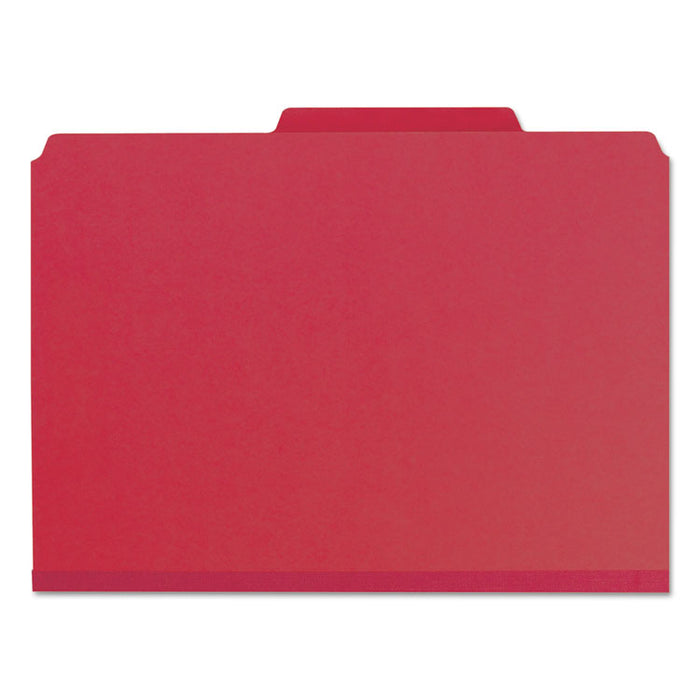 Expanding Recycled Heavy Pressboard Folders, 1/3-Cut Tabs: Assorted, Letter Size, 1" Expansion, Bright Red, 25/Box