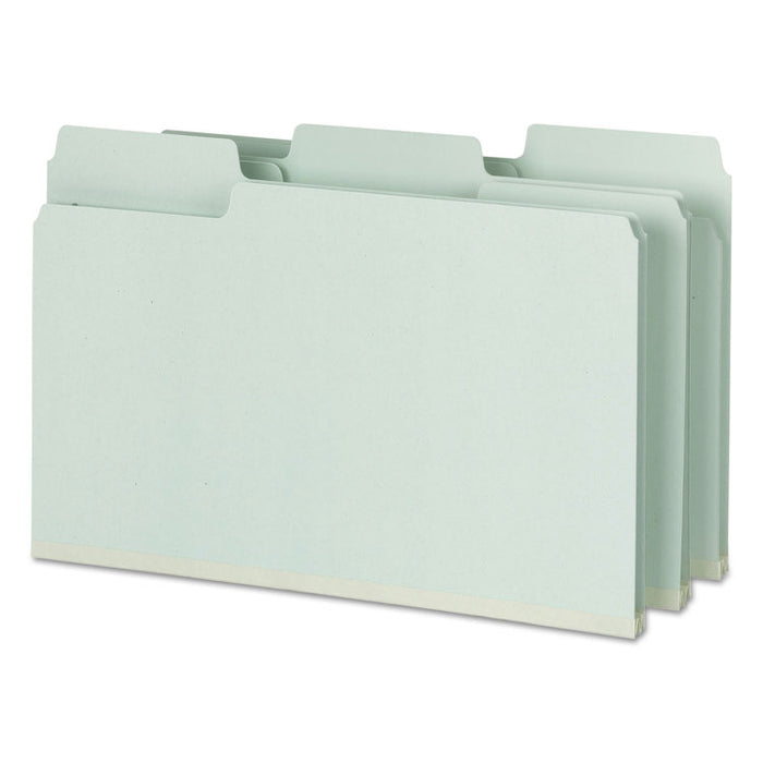 SuperTab Pressboard Fastener Folders with SafeSHIELD Coated Fasteners, 2 Fasteners, Legal Size, Gray-Green Exterior, 25/Box