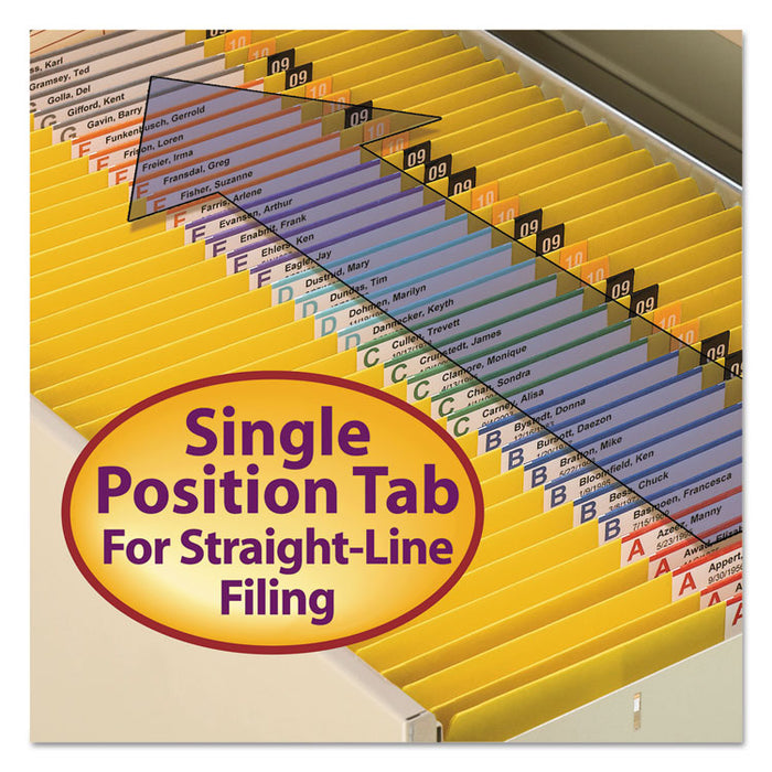 Reinforced Top Tab Colored File Folders, Straight Tabs, Legal Size, 0.75" Expansion, Yellow, 100/Box