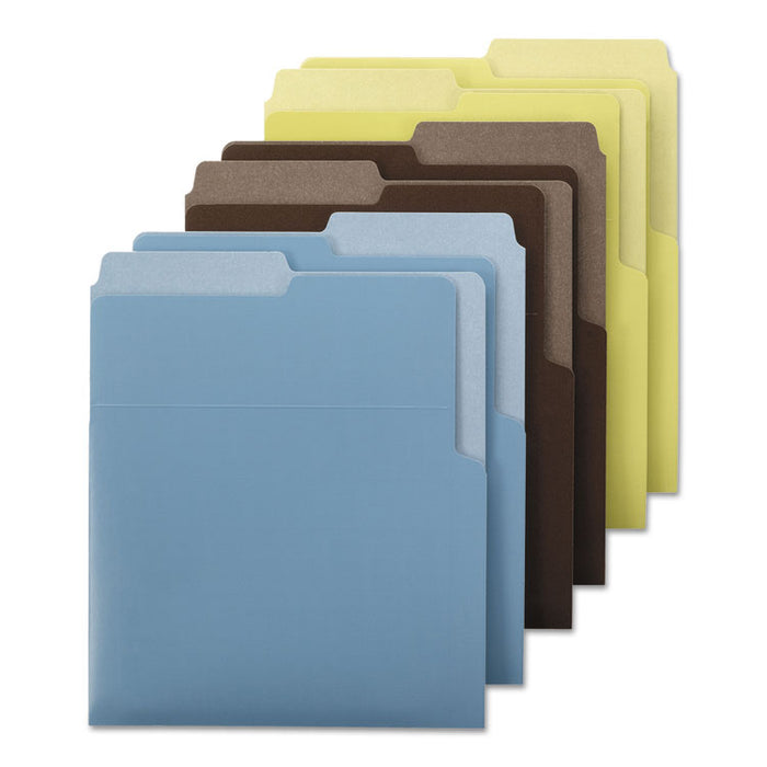 Organized Up Heavyweight Vertical File Folders, 1/2-Cut Tabs, Letter Size, Assorted, 6/Pack