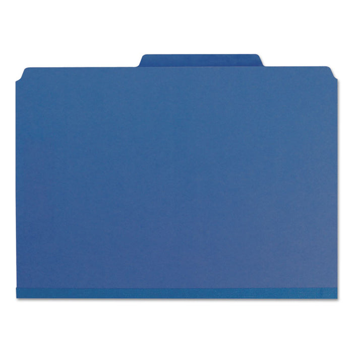 Expanding Recycled Heavy Pressboard Folders, 1/3-Cut Tabs: Assorted, Letter Size, 1" Expansion, Dark Blue, 25/Box