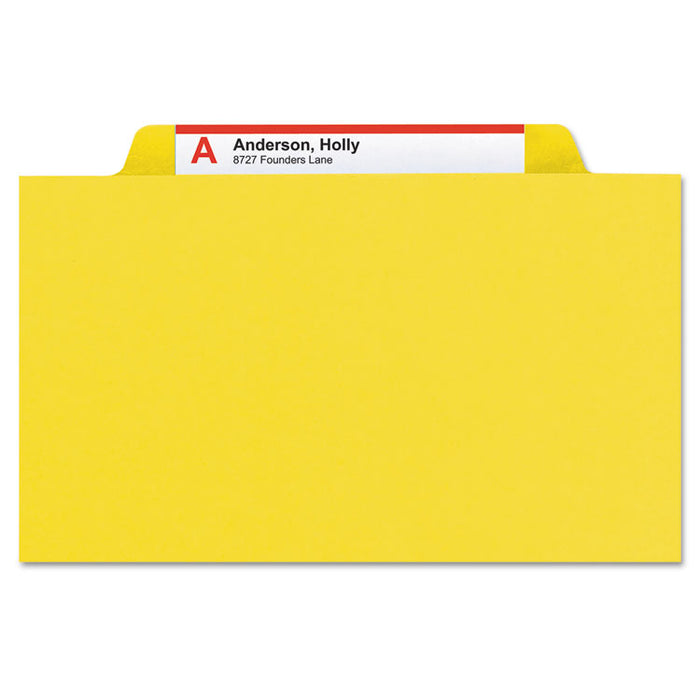 Expanding Recycled Heavy Pressboard Folders, 1/3-Cut Tabs: Assorted, Letter Size, 1" Expansion, Yellow, 25/Box