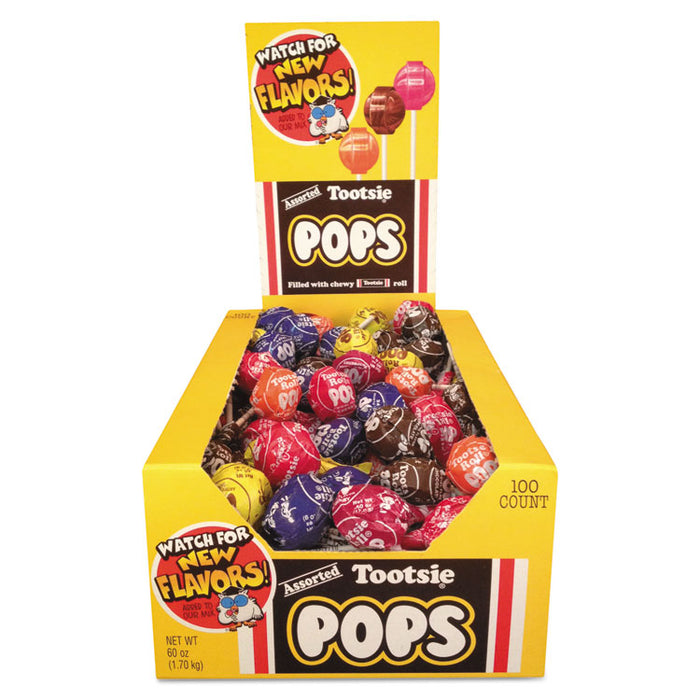Tootsie Pops, Assorted Original Flavors, 0.76 oz Lollipops, 100/Box