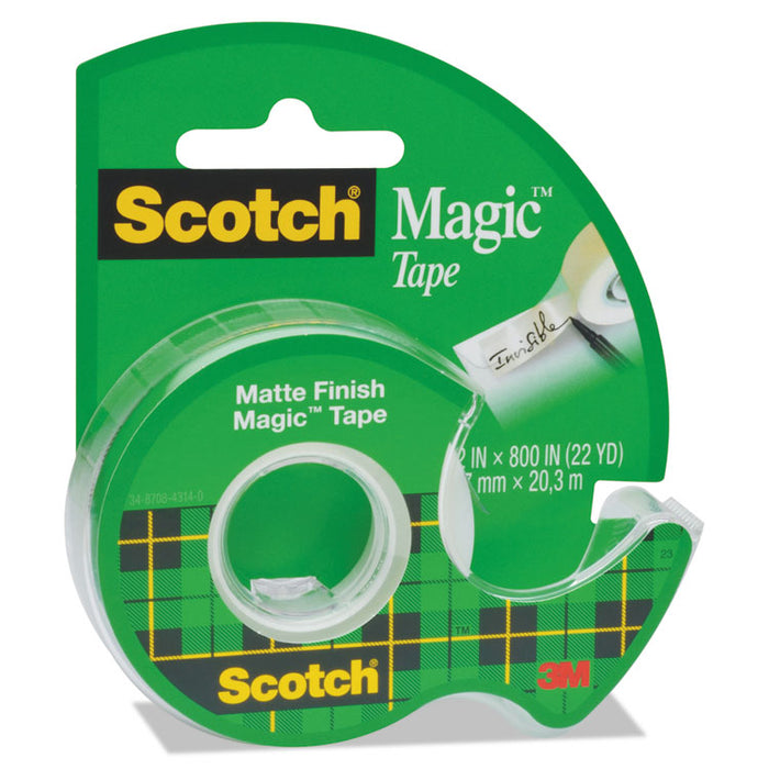 Magic Tape in Handheld Dispenser, 1" Core, 0.5" x 66.66 ft, Clear