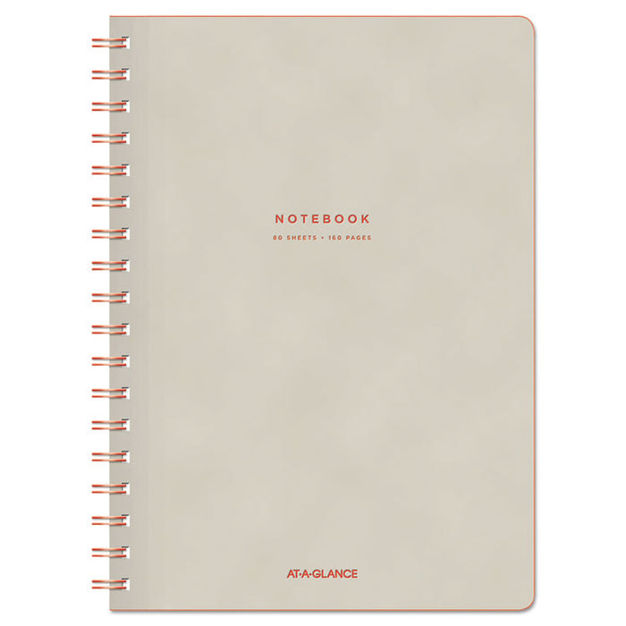 Collection Twinwire Notebook, 1 Subject, Wide/Legal Rule, Tan/Red Cover, 9.5 x 7.25, 80 Sheets