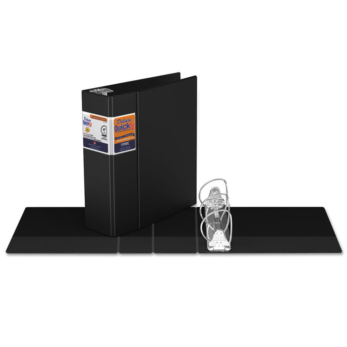 QuickFit D-Ring Binder, 3 Rings, 4" Capacity, 11 x 8.5, Black