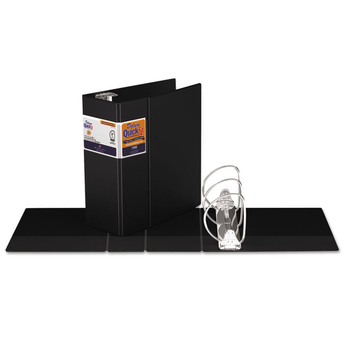 QuickFit D-Ring Binder, 3 Rings, 5" Capacity, 11 x 8.5, Black