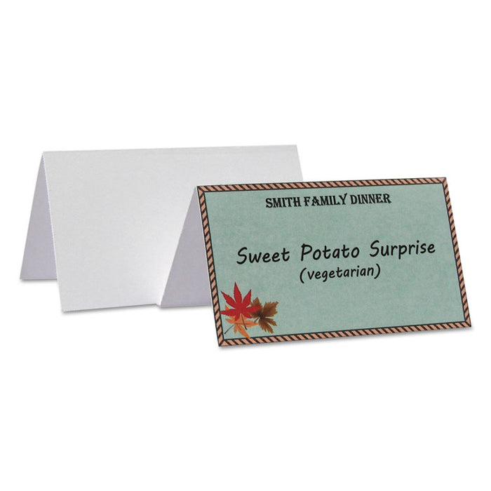 Scored Tent Cards, White Cardstock, 2 x 3.5, 4/Sheet, 40 Sheets/Box
