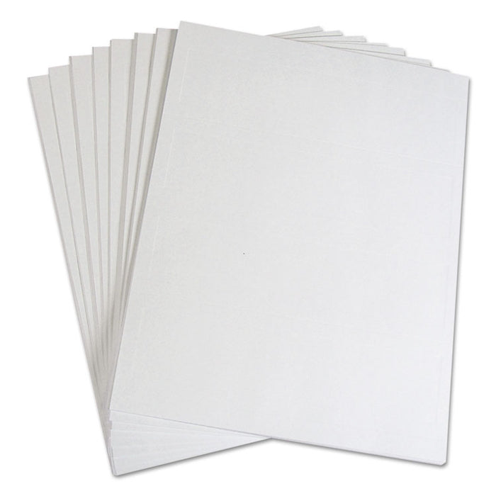Embossed Tent Cards, White, 2.5 x 8.5, 2 Card/Sheet, 50 Sheets/Box