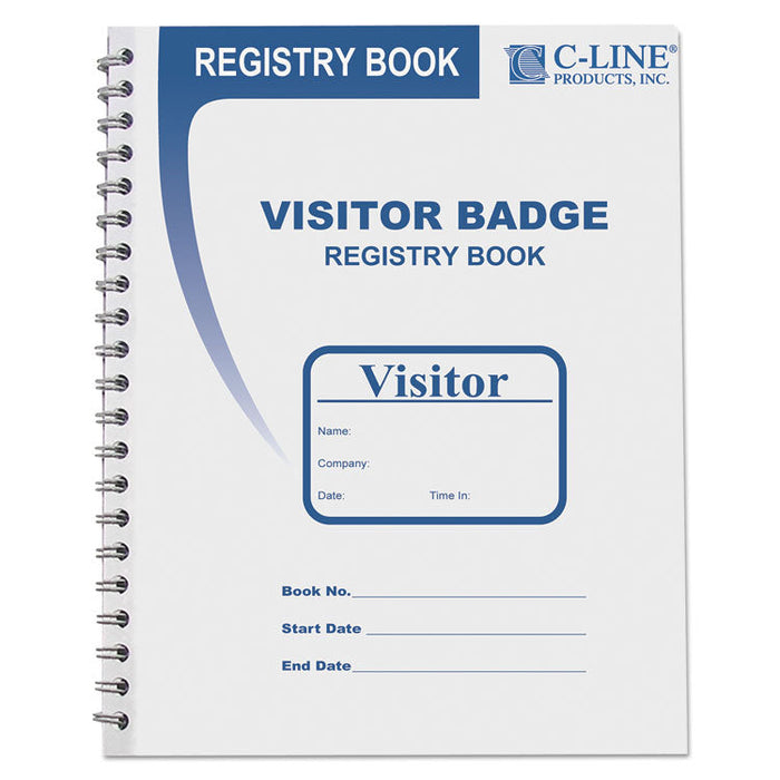 Visitor Badges with Registry Log, 3 5/8 x 1 7/8, White, 150 Badges/Box