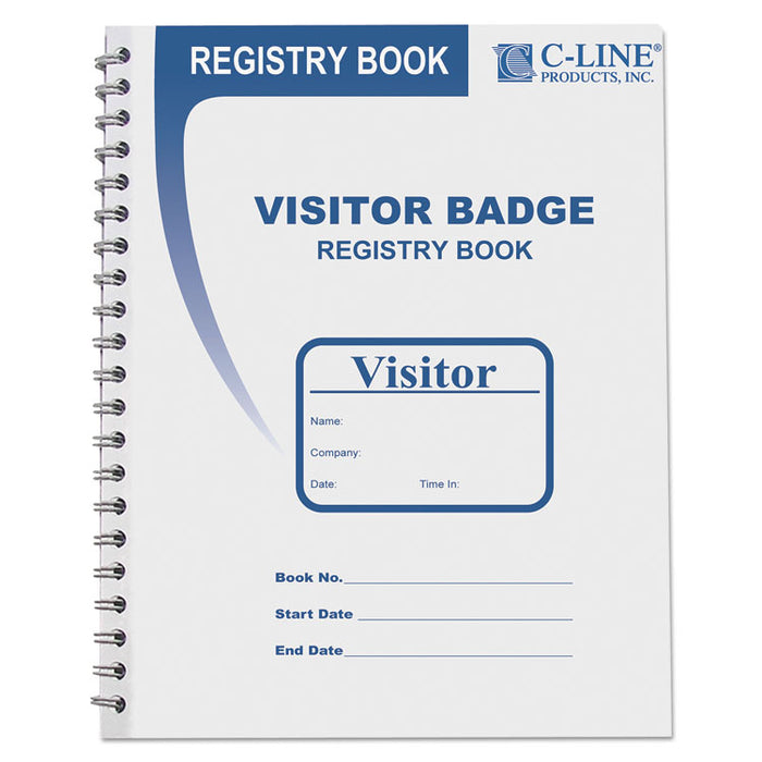 Visitor Badges with Registry Log, 3 5/8 x 1 7/8, White, 150 Badges/Box