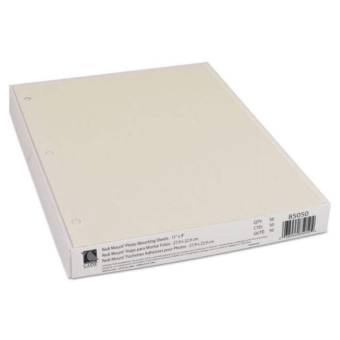 Redi-Mount Photo-Mounting Sheets, 11 x 9, 50/Box