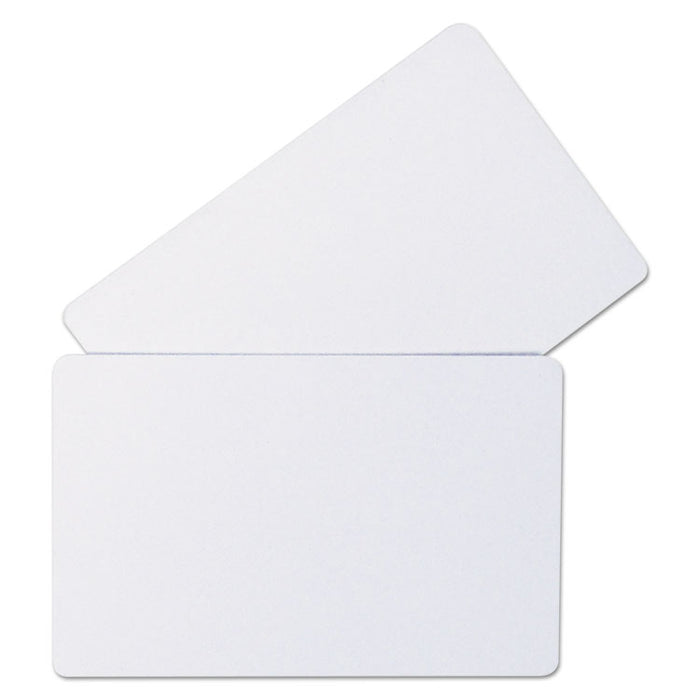 PVC ID Badge Card, 3 3/8 x 2 1/8, White, 100/Pack