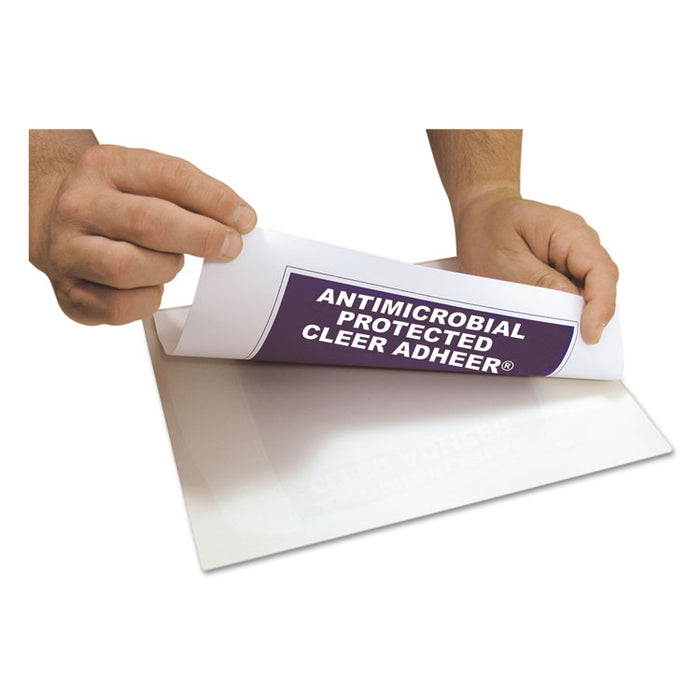 Cleer Adheer Self-Adhesive Laminating Film, 3 mil, 9" x 12", Gloss Clear, 50/Box