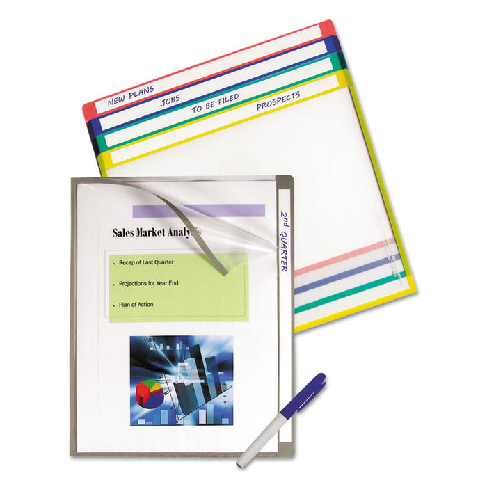 Write-On Project Folders, Straight Tab, Letter Size, Assorted Colors, 25/Box