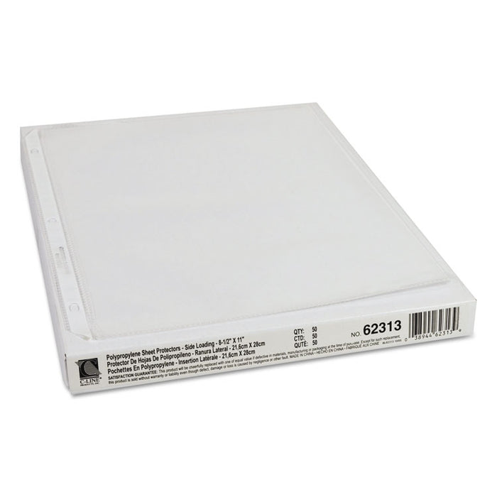 Side Loading Polypropylene Sheet Protectors, Clear, 2", 11 x 8 1/2, 50/BX