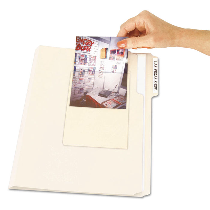 Peel & Stick Photo Holders, 4 3/8 x 6 1/2, Clear, 10/Pack