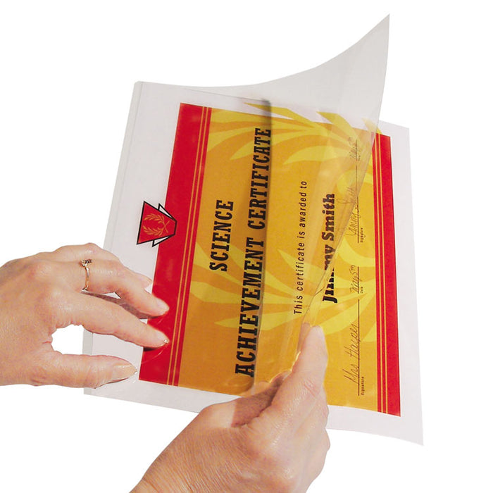 Quick Cover Laminating Pockets, 12 mil, 9.13" x 11.5", Gloss Clear, 25/Box
