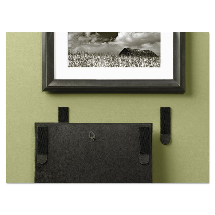Picture Hanging Strips, Removable, 0.75" x 2.75", Black, 4 Pairs/Pack