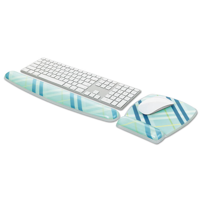 Fun Design Clear Gel Keyboard Wrist Rest, 2 3/4" x 18", Plaid Design