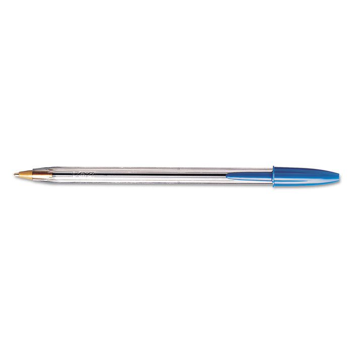 Cristal Xtra Smooth Stick Ballpoint Pen, 1mm, Blue Ink, Clear Barrel, 24/Pack