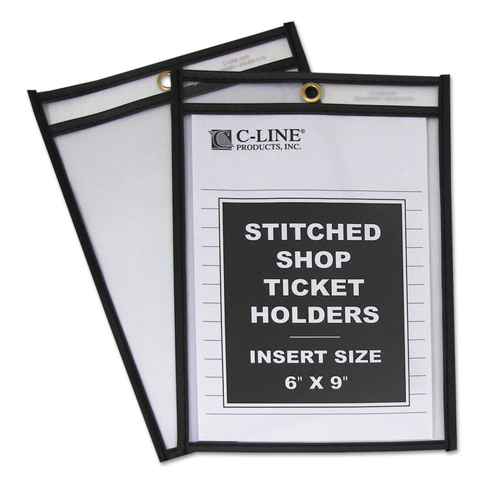 Shop Ticket Holders, Stitched, Both Sides Clear, 50 Sheets, 6 x 9, 25/Box