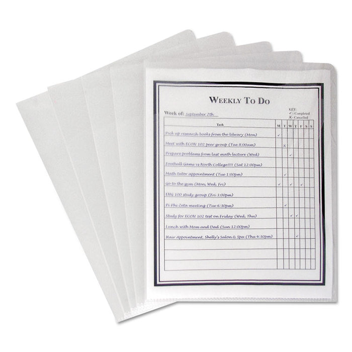 Multi-Section Project Folders w/ Clear Dividers, 3-Sections, 1/3-Cut Tab, Letter Size, Clear, 25/Box
