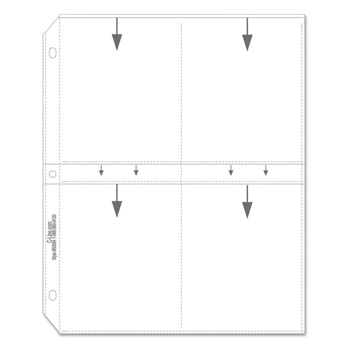 Clear Photo Pages for 8, 3-1/2 x 5 Photos, 3-Hole Punched, 11-1/4 x 8-1/8