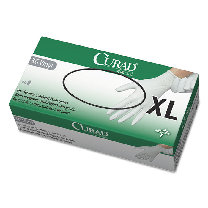 3G Synthetic Vinyl Exam Gloves, Powder-Free, X-Large, 90/Box