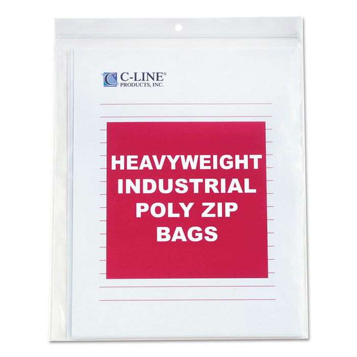 Heavyweight Industrial Poly Zip Bags, 8.5 x 11, 50/BX