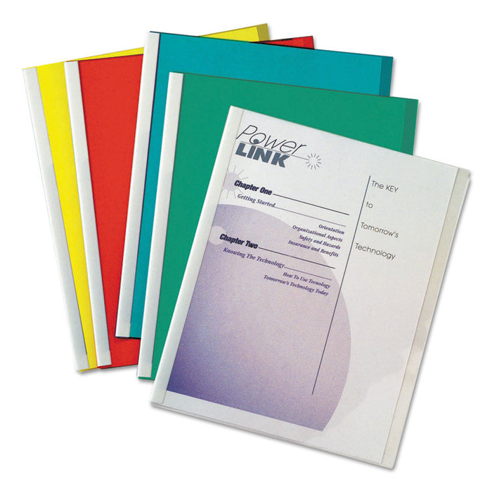 Vinyl Report Covers, 0.13" Capacity, 8.5 x 11, Clear/Assorted, 50/Box