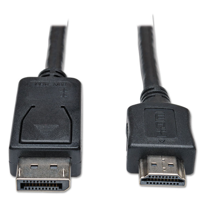 DisplayPort to HDMI Cable Adapter (M/M), 6 ft., Black